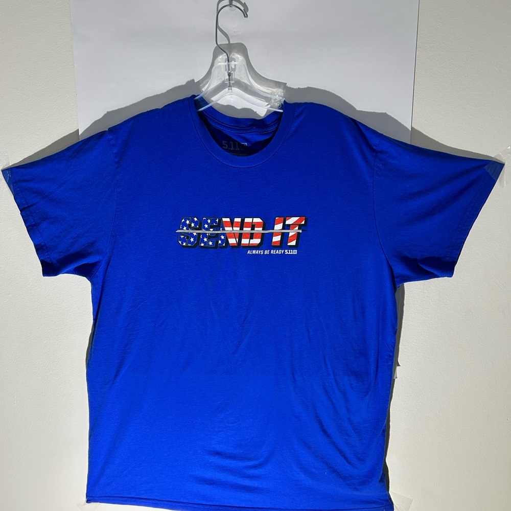 5.11 Tactical “Send It” Graphic Tee XXL Blue USA Flag Made in USA